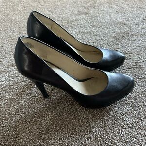 Black Leather Women's Heels